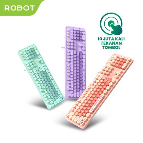 Promo ROBOT Wired Keyboard RK30 Pastel Color Berkabel Portable Office