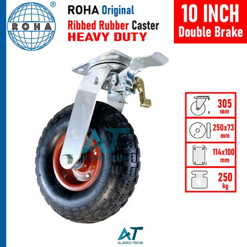 Jual RODA HEAVY DUTY 10 INCH REM KARET KEMBANG TROLI - GEROBAK - 2 Rem ...