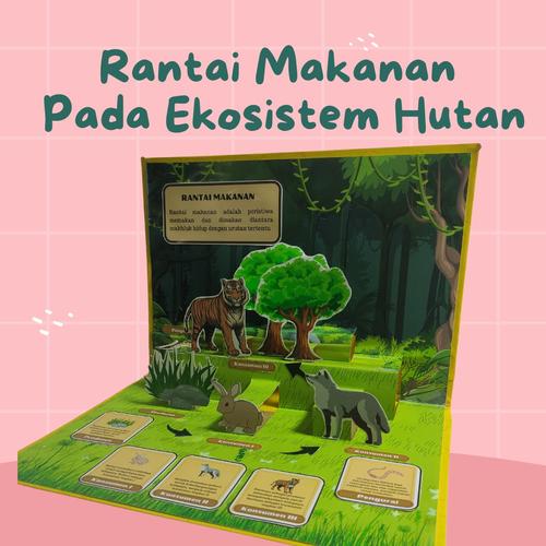 Jual pop up book ekosistem hutan / digital file / prakarya sekolah