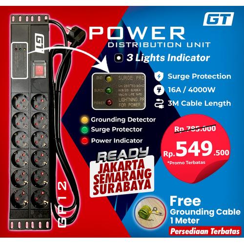 Gt Rak Server Promo STOP KONTAK 12 LUBANG GP12 GT RACK PDU RAK SERVER RAK GUDANG ...