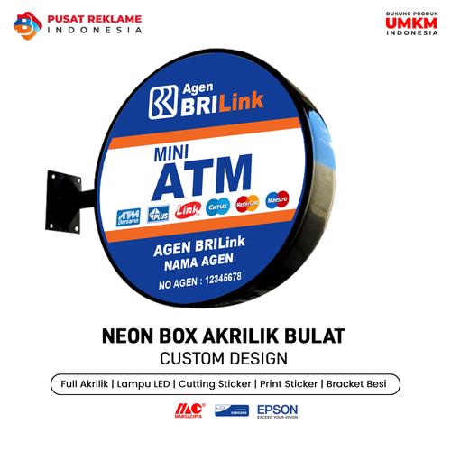 Promo Pusat Reklame Indonesia Neon Box Bulat Premium LED 2 Sisi