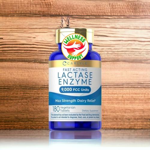 Jual Carlyle Fast Acting Lactase Enzyme 9,000 FCC - 180 Tablets, Non ...