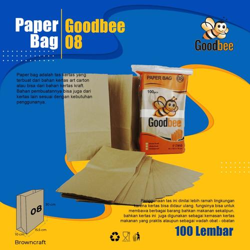 Brown Roti Paper Jual PAPER BAG 08 - BROWN KRAFT- KANTONG KERTAS ROTI - 100 PCS ...