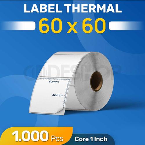 Jual Stiker Label Semicoated 60x60 mm 1 Line isi 1000 Pcs Gap Perforasi ...