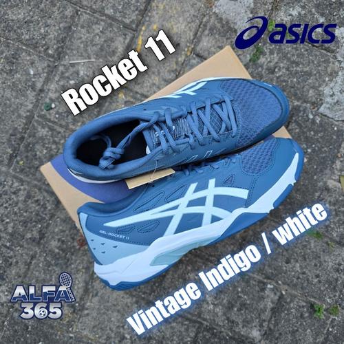 Promo Sepatu Badminton Voli Asics Gel Rocket 11 Vintage Indigo