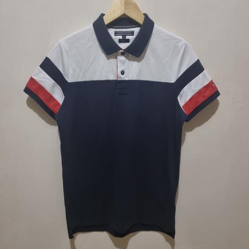 Kaos Polo Tommy Hilfiger Navy/Putih/Merah M Second -376 di Alhaqstore94  Tokopedia