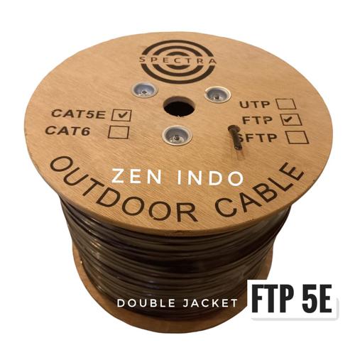 Jual Kabel Lan FTP Cat5e Double Jacket Outdoor SPECTRA Hitam 305Meter