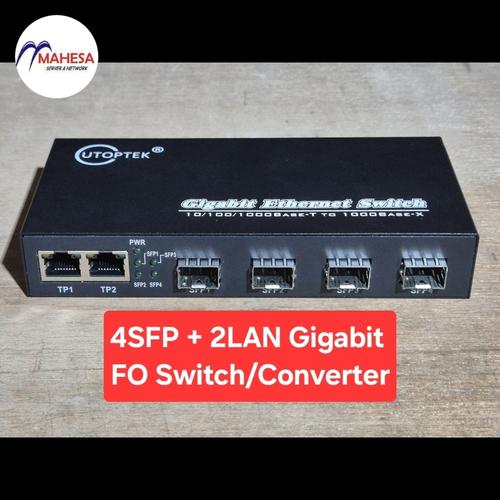 Jual Media Converter 4SFP 2LAN Gigabit Switch Fiber Optic 4 SFP 2 LAN ...