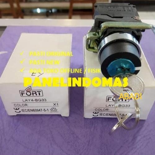 Jual SELECTOR SWITCH KEY KUNCI 3POSISI ON OFF ON LAY4-BG33 FORT ...