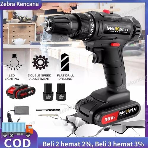 Jual 36VF Set Mesin Bor Impact Listrik Tanpa Kabel / Bor Drill Full Set