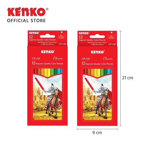 Jual Pensil 12 Warna Panjang Kenko / Color Pencil CP-12F Full Paper Box ...