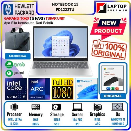 Jual Laptop HP 15 Inch Ultra 5 125H 16GB 512GB W11+OHS 15.6FHD IPS Blit ...