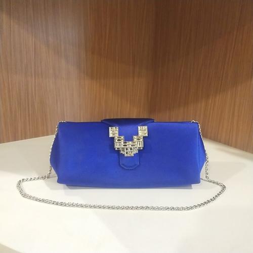 Promo shoulder bag RODO Blue Satin Anthea Clutch authentic Kota