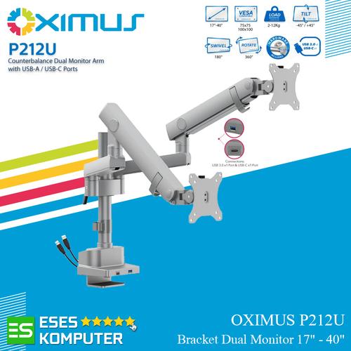 Promo Bracket Oximus P212U Grey Dual Monitor 17