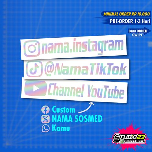 Jual Stiker Nama SOSMED Social Media Cutting - HOLOGRAM - YouTube, 15x2 ...