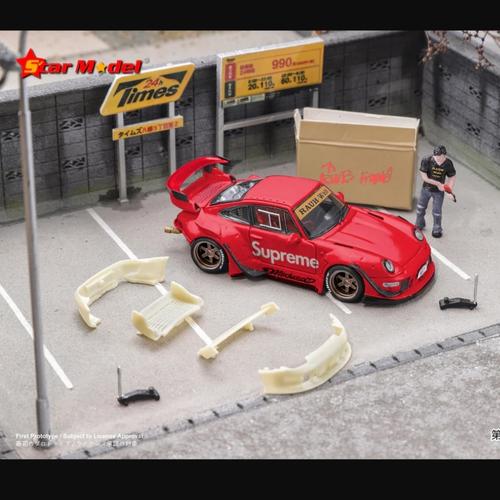 Jual STAR MODEL 1/64 Porsche RWB 993 GT Rear Wing Version Supreme Red ...