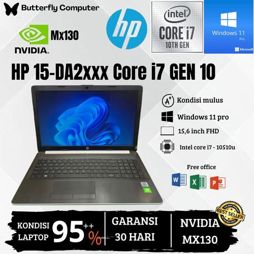 Promo Laptop HP 15-DA2XXX Core i7 Gen 10 Nvidia MX130 RAM 32GB