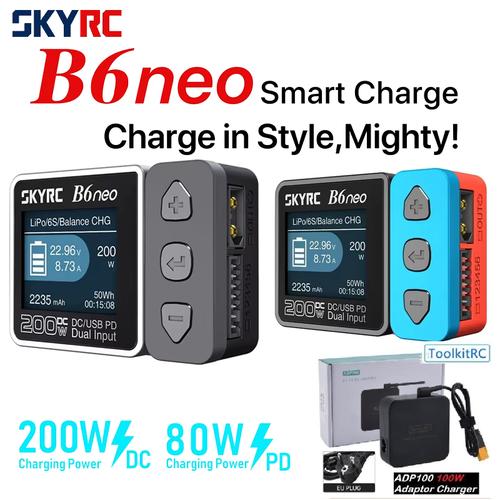 Caricabatterie SkyRC B6neo - 200W, Ricarica USB PD, Compatto - Per Batterie LiPo, LiFe, NiMH