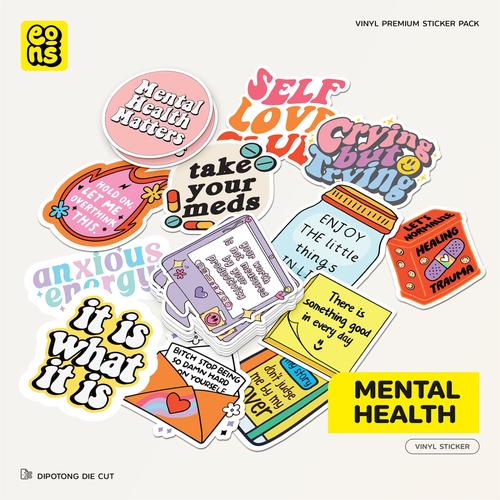 Jual Sticker Mental Health Bahan Vinyl Waterproof Doff - Stiker Laptop ...