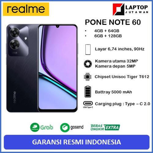 Jual Realme Note 60 4GB+64GB/6GB+128GB Marble Black/Voyage Blue Garnasi ...
