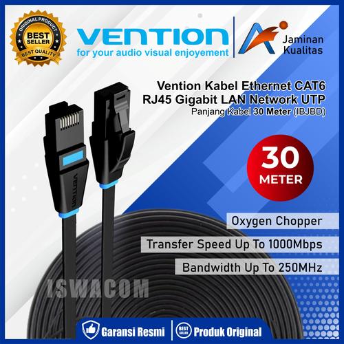 Jual Vention Kabel Lan Cat6 Cat.6 UTP FLAT 1M 1.5M 3M 5M 10M 15M 20M ...
