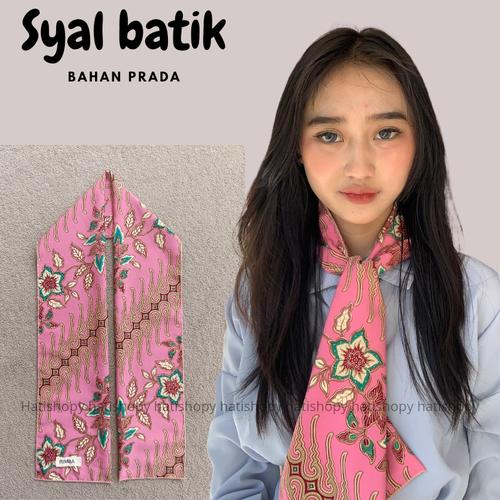 RIMBA Syal Batik Leher Wanita Pria Scarf Dasi Ospek Bahan Prada Premium  Oleh Oleh Unik Khas Indonesia Motif Parang Pink Cantik Syal Scarf Batik