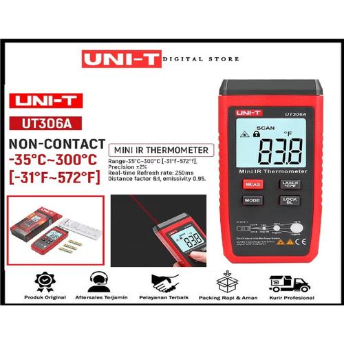 UNI-T UT306A Mini Thermomètre Infrarouge Portable - Mesure Précise -35°C à 300°C, Rapport 6:1, Idéal Pour Usage Quotidien