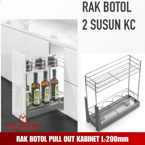 Promo rak botol dan bumbu / rak tarik botol 2susun / rak botol pull out ...