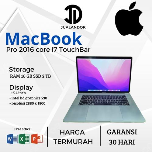 Laptop Macbook Pro 15 inc Core i7 2016 RAM 16GB -SSD TB TOUCHBAR di  Jualandok Computer Tokopedia