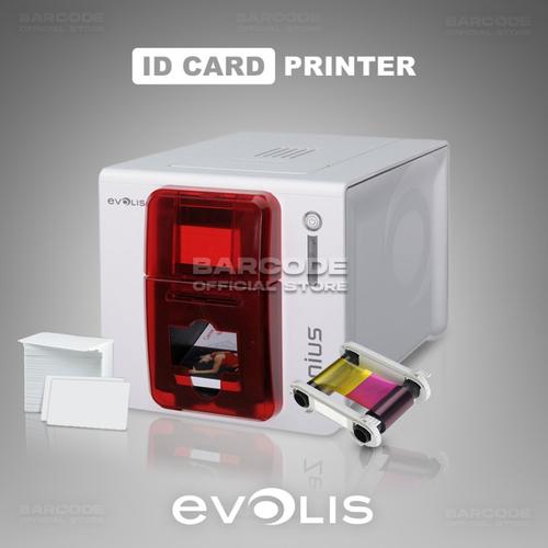 Promo ID Card Printer Evolis Zenius Expert Ribbon YMCKO Blank Kartu PVC ...