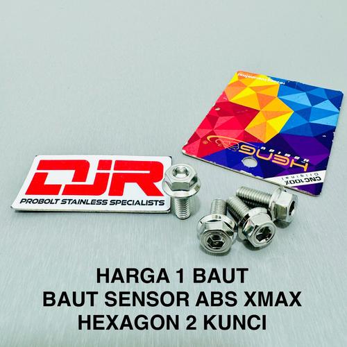 Jual BAUT SENSOR ABS XMAX PROBOLT STAINLESS model HEXAGON KUNCI