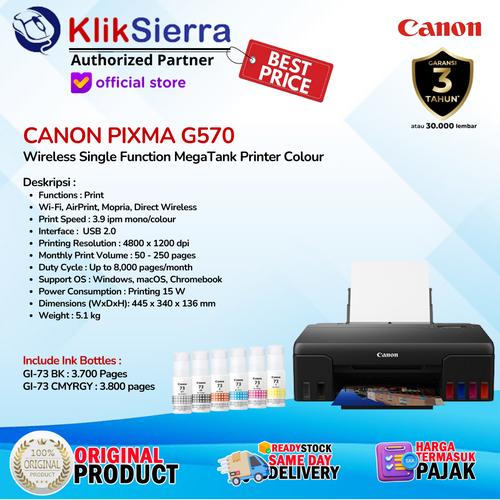 Jual Printer Ink Tank CANON PIXMA G570 - Print Wifi - Printer Fungsi ...