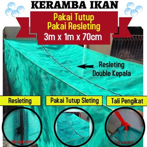 Jual Keramba Ikan Jaring Apung Tutup Plus Sleting Ukuran 3m x 1m x 70Cm ...