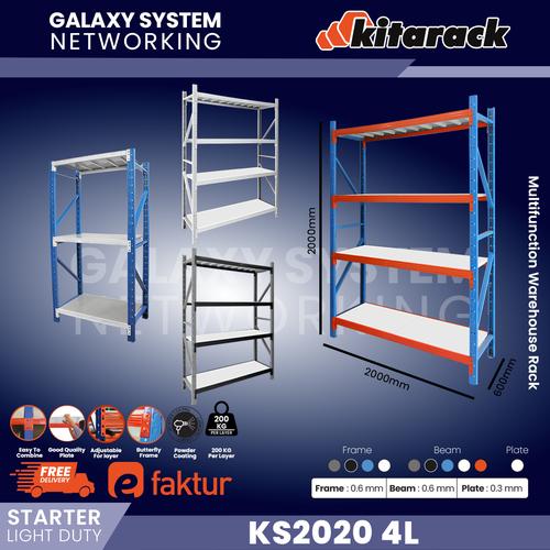 P2000 Rat Rack Promo Rak Gudang Kitarack KS2020 T2000 x L600 x P2000 Rack Gudang 4 ...