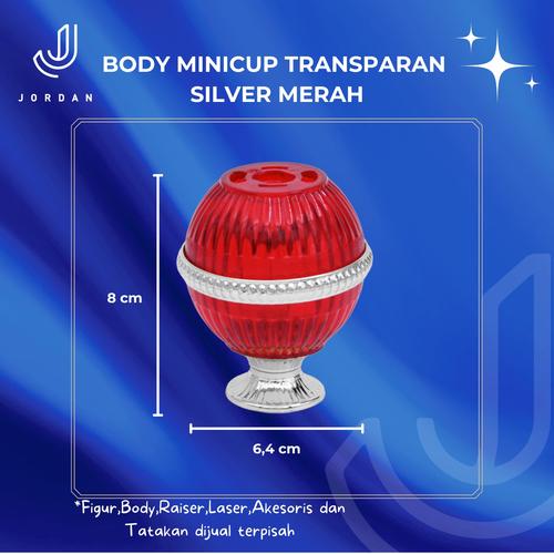 Jual Body Mini Cup Transparan BMC.T 004, body piala kecil, Silver Merah ...