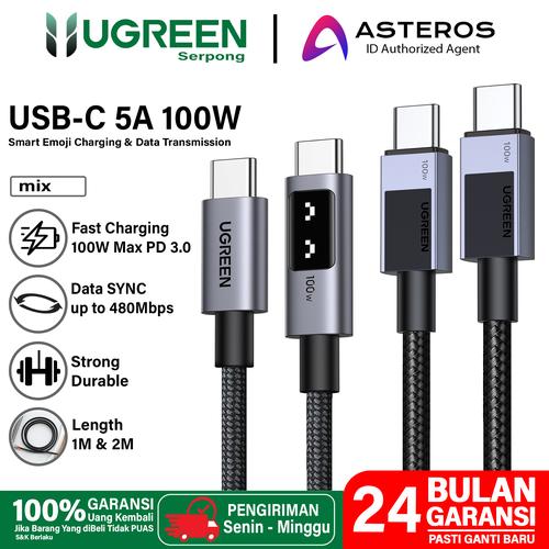 Jual UGREEN Kabel Data Type C to Type C Cable Fast Charging 5A 100W ...
