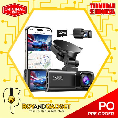 Jual REDTIGER F7NP F7N Plus, 4K Dash Cam Front Rear, Built-in Wi