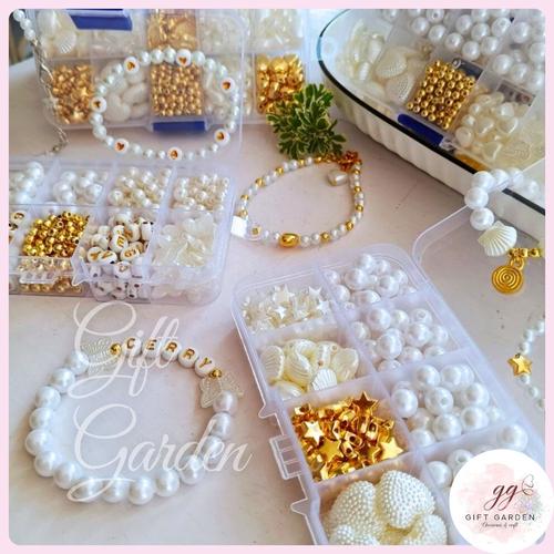 Jual DIY Set meronce manik manik mote broken white gelang kalung strap ...