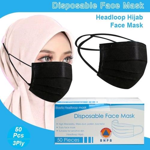 Jual Masker 3 Play Earloop Headloop Disposable Protective Face Mask ...