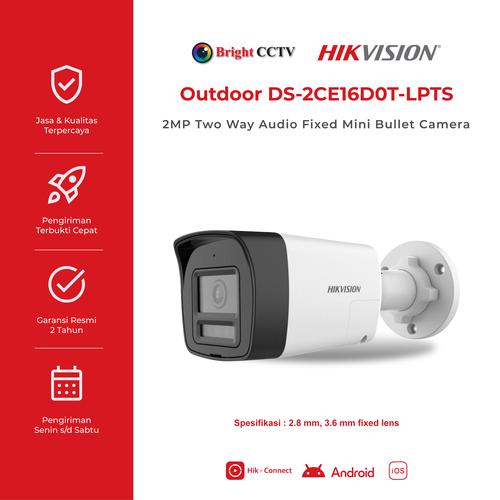Hikvision Analog 2MP Outdoor Two Way Audio DS-2CE16D0T-LPTS di Bright Cctv  Tokopedia Tokopedia
