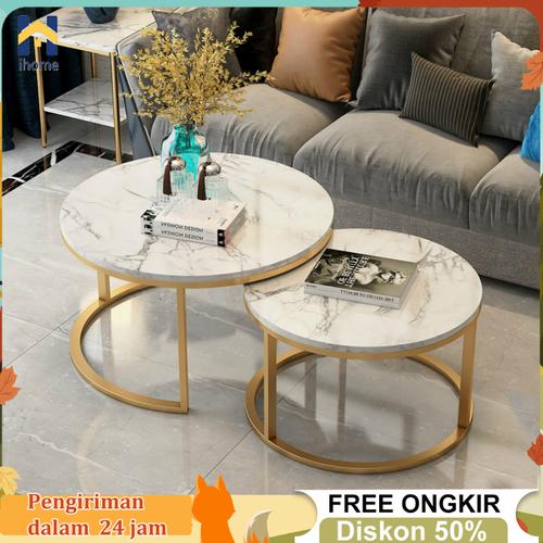 Promo IH Meja Tamu Meja Ruang Tamu Marmer Meja Bulat Minimalis Meja