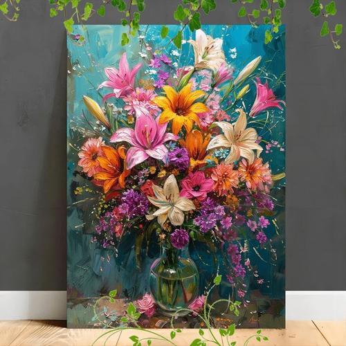 Jual lukisan bunga modern ukuran 60x90cm plus frame - Kab. Bandung ...