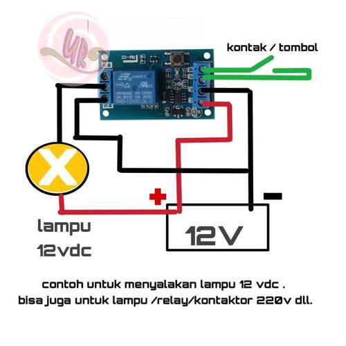 Jual Latching flip flop relay 12v on off relay dengan satu push button ...