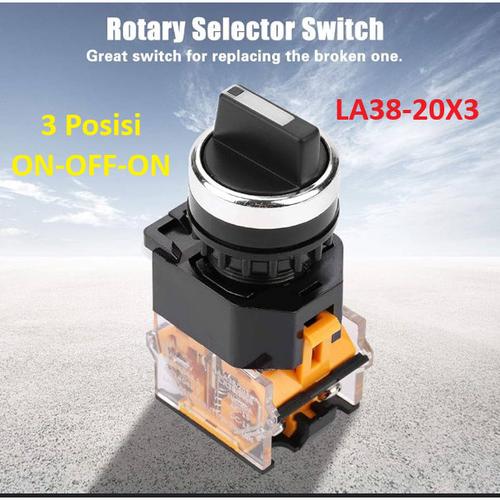 Jual Saklar Knob Selector Switch 3 Posisi 22mm AC 660V ON OFF ON 2NO ...