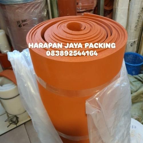 Jual Rubber sponge silicone merah 10mm x 100cm x 80cm / spon silicone ...