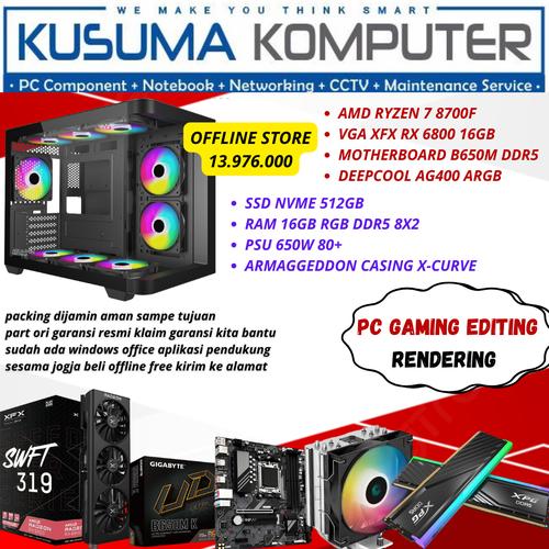 Jual PC GAMING RENDERING AMD RYZEN 7 8700F VGA RX 6800 NVME SSD 512GB ...
