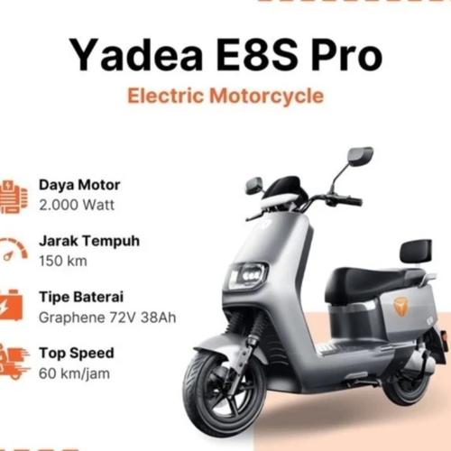 Jual Sepeda Listrik Yadea E8S Pro 2000 watt 72 Volt 38 AH Kab