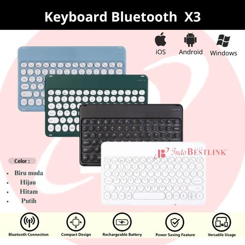 Jual X3 Universal Slim Bluetooth Keyboard - Keyboard Bluetooth Portabel ...
