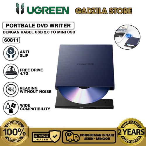Promo UGREEN DVD Drive Slim Optical Writer CD ROM External Untuk PC ...