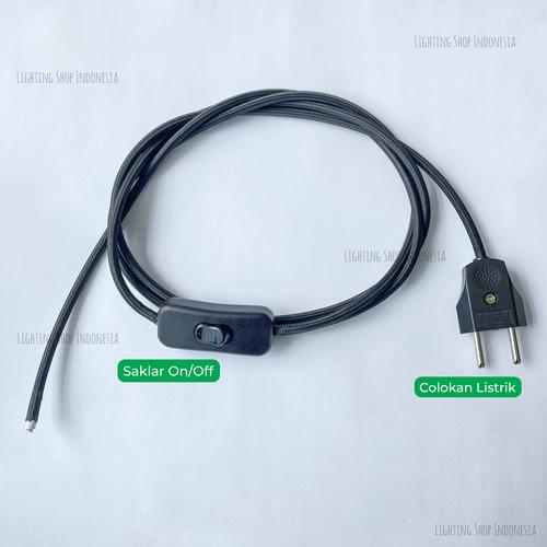 Jual Kabel hitam variasi strika + saklar on/off + colokan custom ...